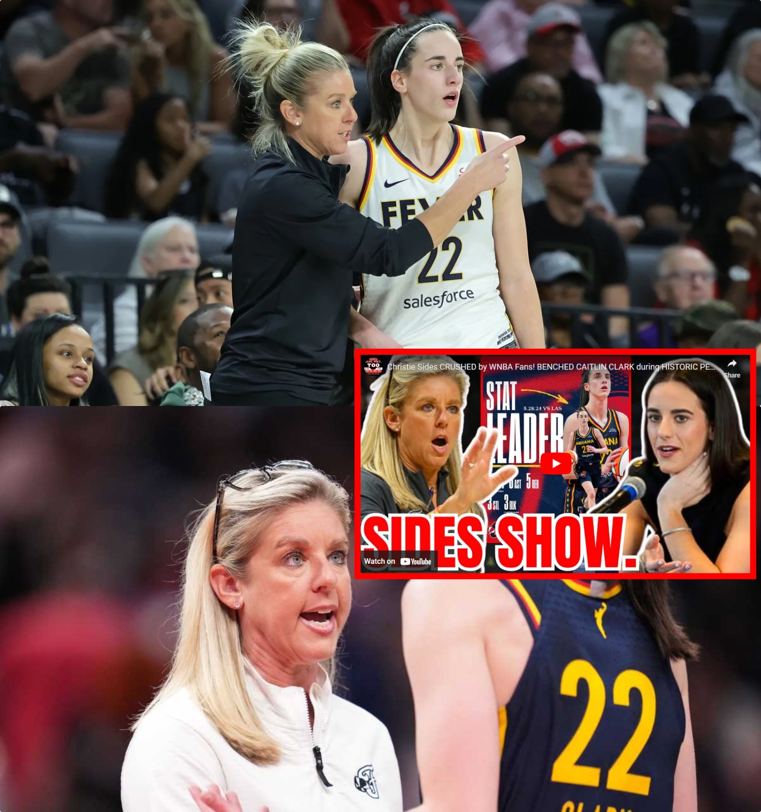 Christie Sides CRUSHED by WNBA Fans! BENCHED CAITLIN CLARK during ...